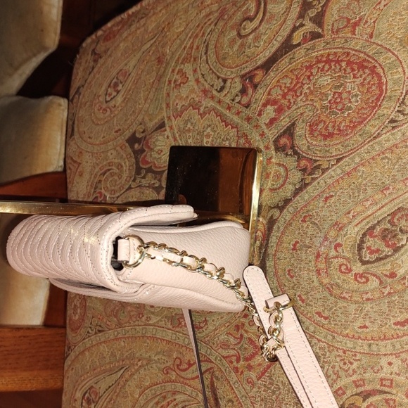 Karl Lagerfeld Paris Pink Quilted Leather Turnlock Crossbody bag MSRP $198 NWOT - Picture 9 of 16